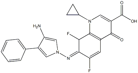 1-Cyclopropyl-4-oxo-6,8-difluoro-7-(3-phenyl-4-aminopyrrolizino)-1,4-dihydroquinoline-3-carboxylic acid 结构式
