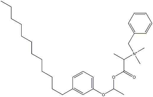 N,N-Dimethyl-N-benzyl-N-[1-[[1-(3-dodecylphenyloxy)ethyl]oxycarbonyl]ethyl]aminium 结构式