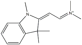 N,N-Dimethyl-2-(2,3-dihydro-1,3,3-trimethyl-1H-indole-2-ylidene)-1-ethaniminium 结构式