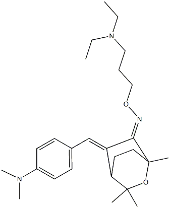 5-[4-(Dimethylamino)benzylidene]-1,3,3-trimethyl-2-oxabicyclo[2.2.2]octan-6-one O-[3-(diethylamino)propyl]oxime 结构式