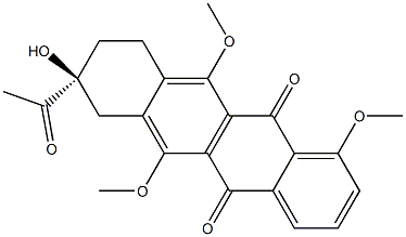 (8S)-1,6,11-Trimethoxy-8-hydroxy-8-acetyl-7,8,9,10-tetrahydronaphthacene-5,12-dione 结构式