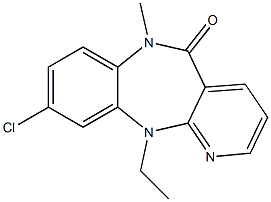 6,11-Dihydro-9-chloro-11-ethyl-6-methyl-5H-pyrido[2,3-b][1,5]benzodiazepin-5-one 结构式