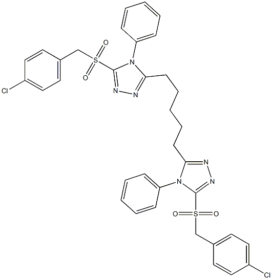 5,5'-(1,5-Pentanediyl)bis[4-(phenyl)-3-(4-chlorobenzylsulfonyl)-4H-1,2,4-triazole] 结构式