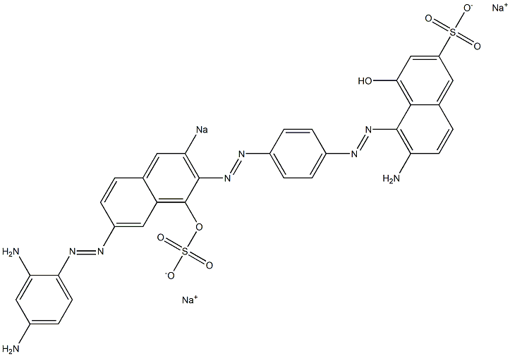 6-Amino-5-[[4-[[7-[(2,4-diaminophenyl)azo]-1-hydroxy-3-sodiosulfo-2-naphthalenyl]azo]phenyl]azo]-4-hydroxynaphthalene-2-sulfonic acid sodium salt 结构式