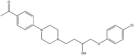 4'-[4-[3-Hydroxy-4-(4-chlorophenoxy)butyl]-1-piperazinyl]acetophenone 结构式