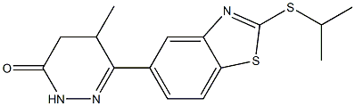 4,5-Dihydro-5-methyl-6-[2-[isopropylthio]benzothiazol-5-yl]pyridazin-3(2H)-one 结构式