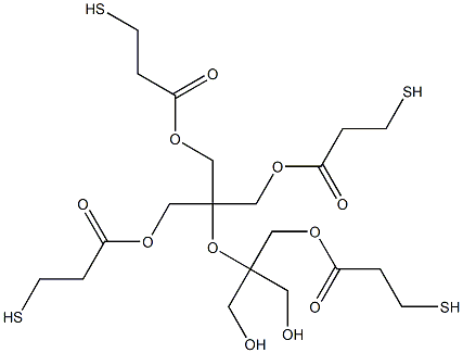 Bis(3-mercaptopropanoic acid)[4,4-bis(hydroxymethyl)-2,2-bis[(3-mercapto-1-oxopropoxy)methyl]-3-oxapentane]-1,5-diyl ester 结构式