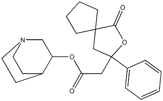 1-Oxo-3-phenyl-2-oxaspiro[4.4]nonane-3-acetic acid 3-quinuclidinyl ester 结构式