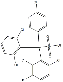 (4-Chlorophenyl)(2-chloro-6-hydroxyphenyl)(2,6-dichloro-3-hydroxyphenyl)methanesulfonic acid 结构式