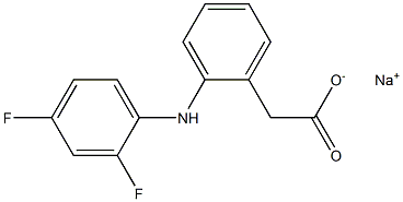 2-(2,4-Difluorophenylamino)benzeneacetic acid sodium salt 结构式