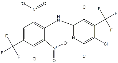 3,5,6-Trichloro-4-trifluoromethyl-N-(3-chloro-4-trifluoromethyl-2,6-dinitrophenyl)pyridin-2-amine 结构式