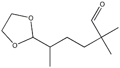 5-(1,3-Dioxolan-2-yl)-2,2-dimethylhexanal 结构式