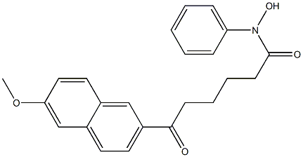 6-Oxo-N-phenyl-6-[6-methoxy-2-naphtyl]hexanehydroxamic acid 结构式