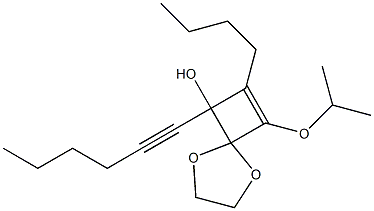 8-Isopropyloxy-7-butyl-6-(1-hexynyl)-1,4-dioxaspiro[4.3]oct-7-en-6-ol 结构式