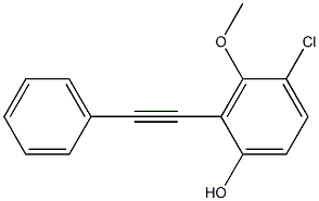 4-Chloro-3-methoxy-2-(phenylethynyl)phenol 结构式