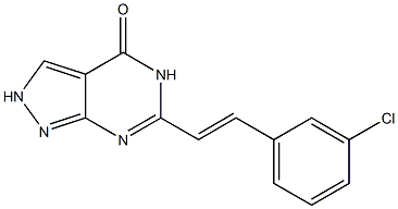 6-(m-Chlorostyryl)-2H-pyrazolo[3,4-d]pyrimidin-4(5H)-one 结构式