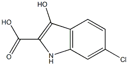 6-Chloro-3-hydroxy-1H-indole-2-carboxylic acid 结构式