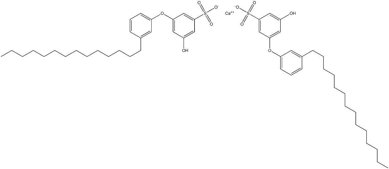 Bis(5-hydroxy-3'-tetradecyl[oxybisbenzene]-3-sulfonic acid)calcium salt 结构式