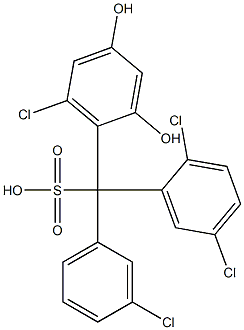 (3-Chlorophenyl)(2,5-dichlorophenyl)(6-chloro-2,4-dihydroxyphenyl)methanesulfonic acid 结构式