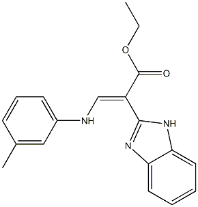 2-(1H-Benzimidazol-2-yl)-3-(3-methylanilino)propenoic acid ethyl ester 结构式