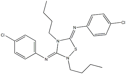 2,4-Dibutyl-3,5-bis[(4-chlorophenyl)imino]-1,2,4-thiadiazolidine 结构式