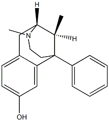(2R,11S)-1,2,3,4,5,6-Hexahydro-3,11-dimethyl-6-phenyl-2,6-methano-3-benzazocin-8-ol 结构式