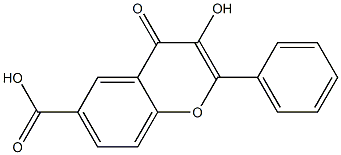 3-Hydroxy-4-oxo-2-phenyl-4H-1-benzopyran-6-carboxylic acid 结构式