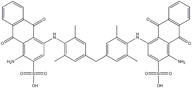 4,4'-[Methylenebis[(2,6-dimethyl-4,1-phenylene)imino]]bis(1-amino-9,10-dihydro-9,10-dioxo-2-anthracenesulfonic acid) 结构式