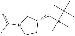 (3R)-3-[[Dimethyl(tert-butyl)silyl]oxy]-1-acetylpyrrolidine 结构式