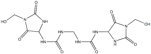 N,N''-Methylenebis[N'-(1-hydroxymethyl-2,5-dioxoimidazolidin-4-yl)urea] 结构式