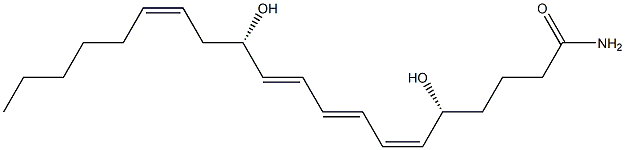 (5R,6Z,8E,10E,12S,14Z)-5,12-Dihydroxy-6,8,10,14-icosatetrenamide 结构式