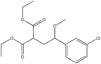 2-[2-Methoxy-2-(m-chlorophenyl)ethyl]malonic acid diethyl ester 结构式