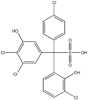 (4-Chlorophenyl)(3-chloro-2-hydroxyphenyl)(3,4-dichloro-5-hydroxyphenyl)methanesulfonic acid 结构式