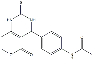 6-Methyl-4-(4-acetylaminophenyl)-2-thioxo-1,2,3,4-tetrahydropyrimidine-5-carboxylic acid methyl ester 结构式