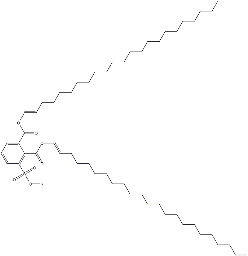 3-(Potassiosulfo)phthalic acid di(1-tricosenyl) ester 结构式