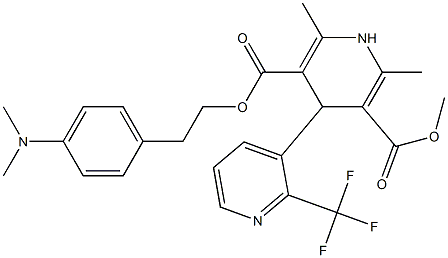 2,6-Dimethyl-4-[2-(trifluoromethyl)-3-pyridyl]-1,4-dihydropyridine-3,5-dicarboxylic acid 3-methyl 5-[2-[4-dimethylaminophenyl]ethyl] ester 结构式