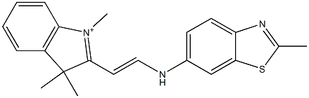 1,3,3-Trimethyl-2-[2-[(2-methylbenzothiazol-6-yl)amino]ethenyl]-3H-indolium 结构式