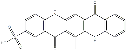 5,7,12,14-Tetrahydro-8,13-dimethyl-7,14-dioxoquino[2,3-b]acridine-2-sulfonic acid 结构式
