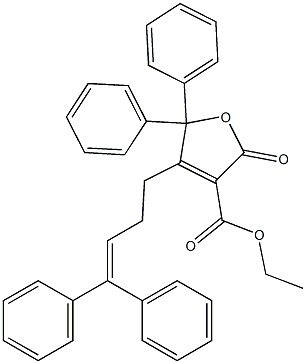 5,5-Diphenyl-2-oxo-2,5-dihydro-4-[4,4-diphenyl-3-butenyl]furan-3-carboxylic acid ethyl ester 结构式