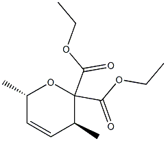 (3S,6S)-3,6-Dihydro-3,6-dimethyl-2H-pyran-2,2-dicarboxylic acid diethyl ester 结构式