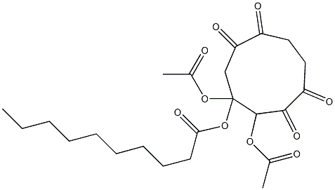 2,3-Bis(acetyloxy)-3-decanoyloxy-1,5-dioxa-6,9-dioxocyclononane 结构式
