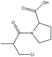 1-(3-Chloro-2-methylpropionyl)pyrrolidine-2-carboxylic acid 结构式