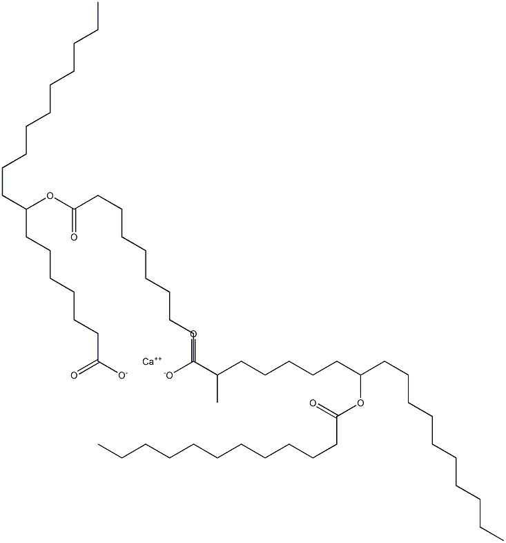 Bis(8-lauroyloxyoctadecanoic acid)calcium salt 结构式