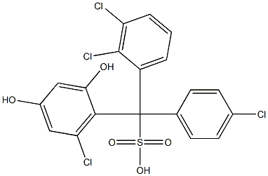 (4-Chlorophenyl)(2,3-dichlorophenyl)(6-chloro-2,4-dihydroxyphenyl)methanesulfonic acid 结构式