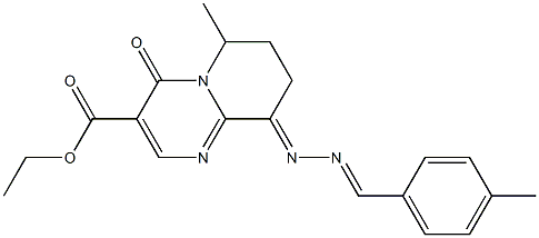 9-[2-(4-Methylbenzylidene)hydrazono]-6-methyl-6,7,8,9-tetrahydro-4-oxo-4H-pyrido[1,2-a]pyrimidine-3-carboxylic acid ethyl ester 结构式