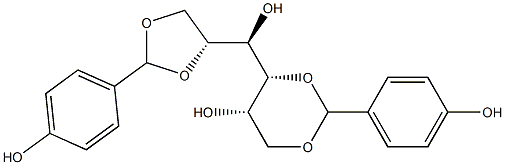 1-O,3-O:5-O,6-O-Bis(4-hydroxybenzylidene)-D-glucitol 结构式