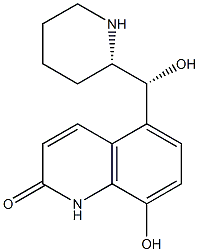 8-Hydroxy-5-[(S)-hydroxy-[(R)-piperidin-2-yl]methyl]quinolin-2(1H)-one 结构式