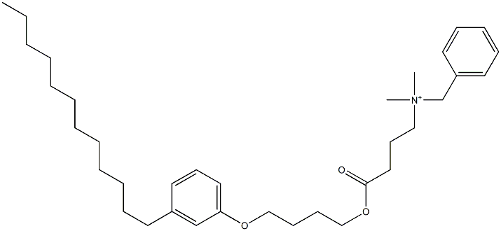 N,N-Dimethyl-N-benzyl-N-[3-[[4-(3-dodecylphenyloxy)butyl]oxycarbonyl]propyl]aminium 结构式