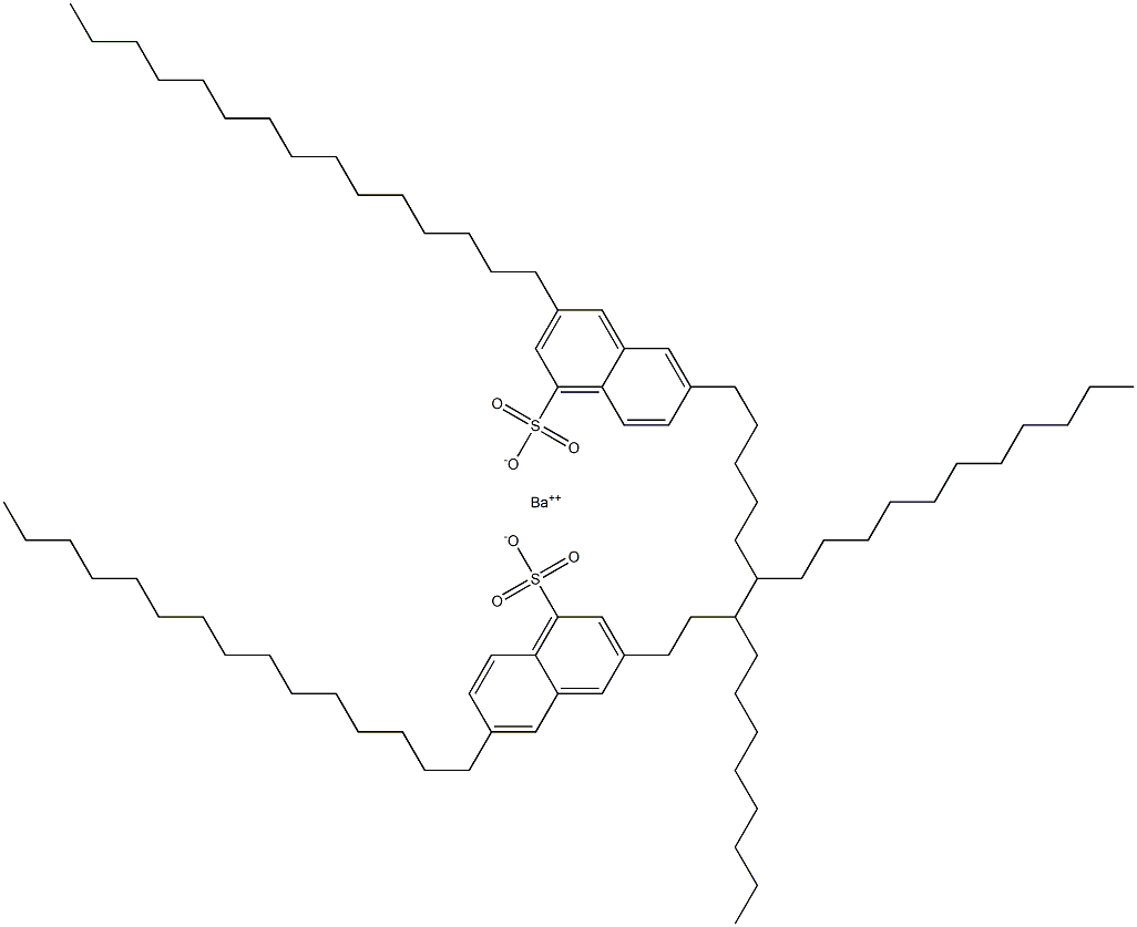 Bis(3,6-dipentadecyl-1-naphthalenesulfonic acid)barium salt 结构式