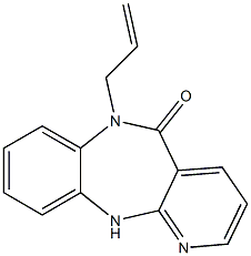 6,11-Dihydro-6-(2-propenyl)-5H-pyrido[2,3-b][1,5]benzodiazepin-5-one 结构式